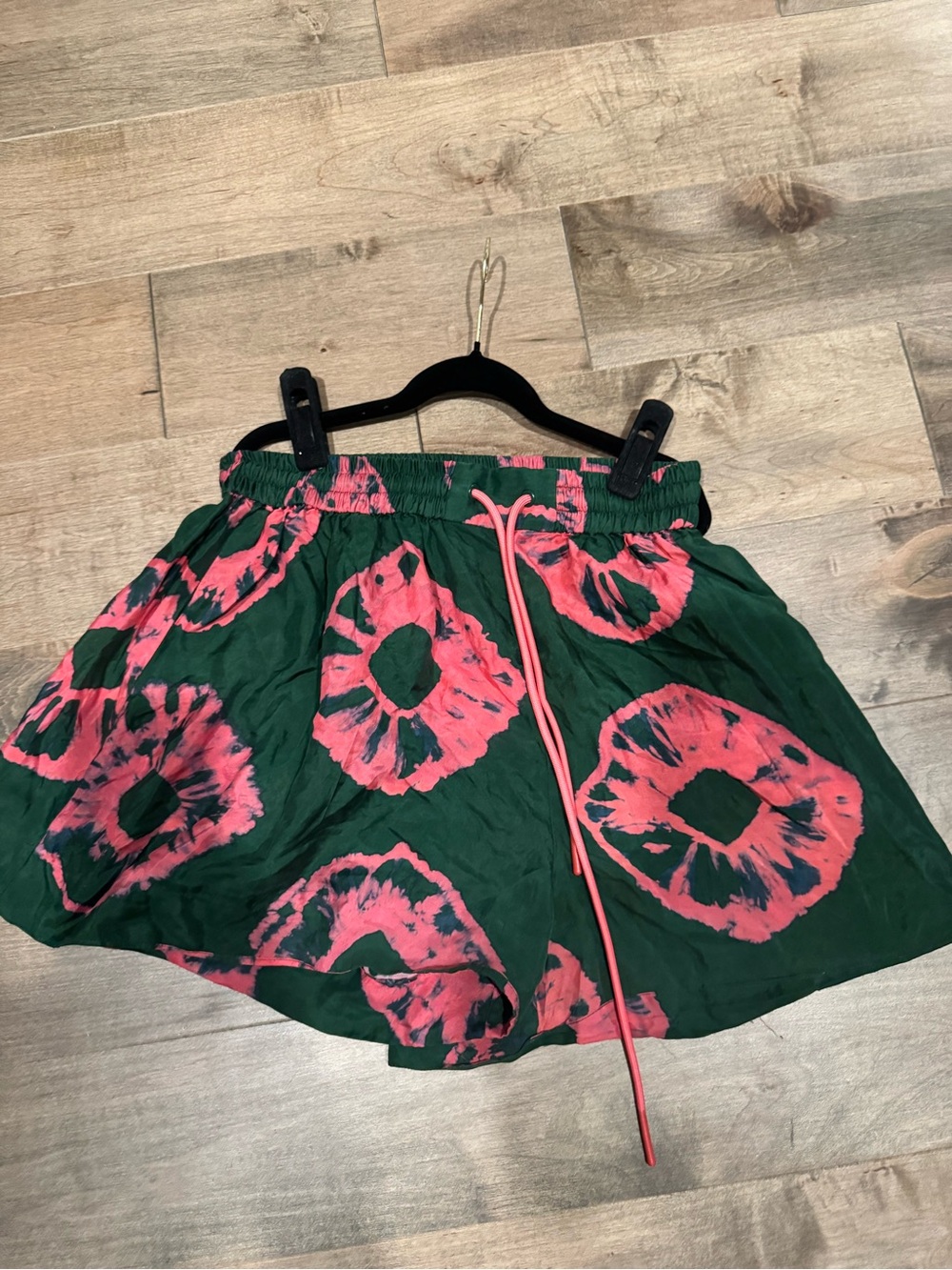 Zimmermann silk green and pink shorts